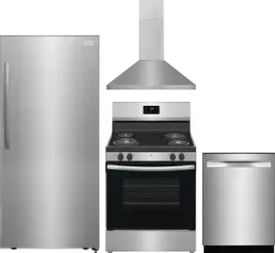 4 Piece Package Includes Refrigerator, Range, Hood And Dishwasher