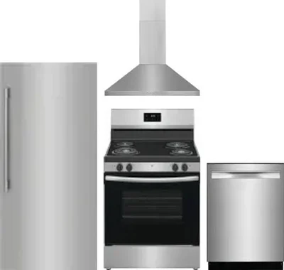 4 Piece Package Includes Refrigerator, Range, Hood And Dishwasher