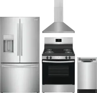 4 Piece Package Includes Refrigerator, Range, Hood And Dishwasher