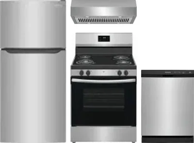 4 Piece Package Includes Refrigerator, Range, Hood And Dishwasher
