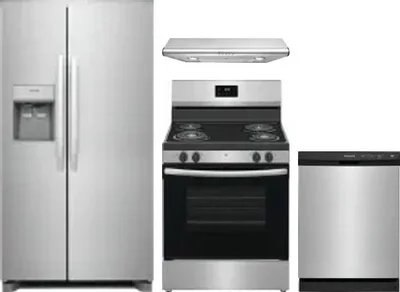 4 Piece Package Includes Refrigerator, Range, Hood And Dishwasher