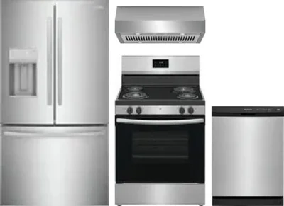 4 Piece Package Includes Refrigerator, Range, Hood And Dishwasher