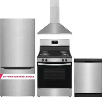 4 Piece Package Includes Refrigerator, Range, Hood And Dishwasher
