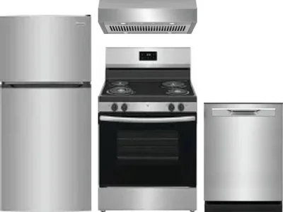 4 Piece Package Includes Refrigerator, Range, Hood And Dishwasher