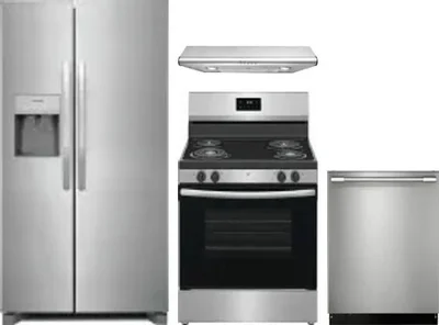 4 Piece Package Includes Refrigerator, Range, Hood And Dishwasher