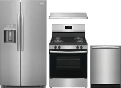 4 Piece Package Includes Refrigerator, Range, Hood And Dishwasher