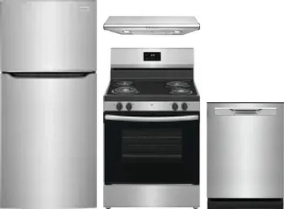 4 Piece Package Includes Refrigerator, Range, Hood And Dishwasher