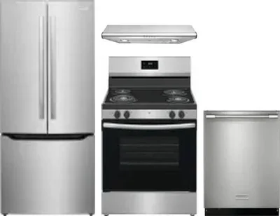 4 Piece Package Includes Refrigerator, Range, Hood And Dishwasher