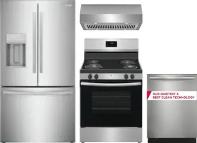 4 Piece Package Includes Refrigerator, Range, Hood And Dishwasher