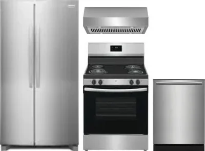 4 Piece Package Includes Refrigerator, Range, Hood And Dishwasher