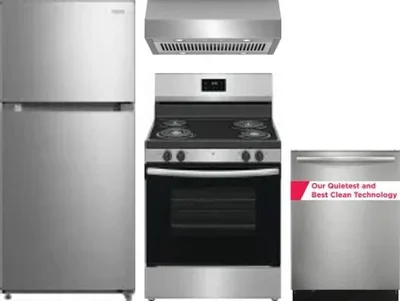 4 Piece Package Includes Refrigerator, Range, Hood And Dishwasher