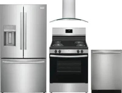 4 Piece Package Includes Refrigerator, Range, Hood And Dishwasher