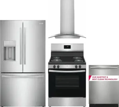4 Piece Package Includes Refrigerator, Range, Hood And Dishwasher