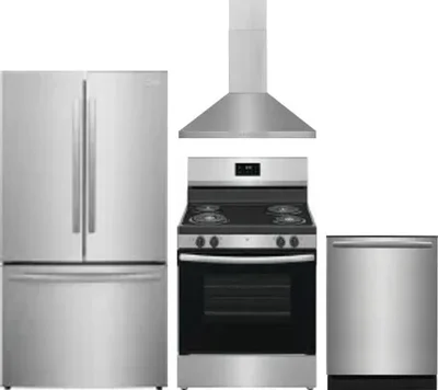 4 Piece Package Includes Refrigerator, Range, Hood And Dishwasher