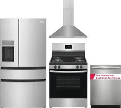 4 Piece Package Includes Refrigerator, Range, Hood And Dishwasher