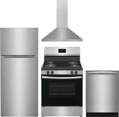 4 Piece Package Includes Refrigerator, Range, Hood And Dishwasher