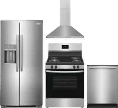 4 Piece Package Includes Refrigerator, Range, Hood And Dishwasher