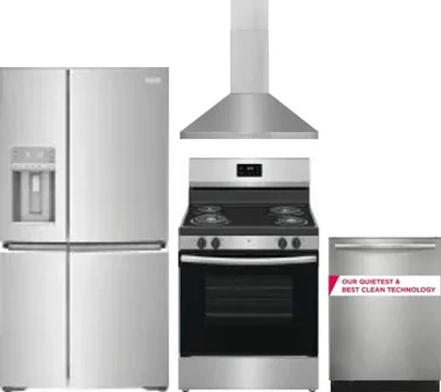 4 Piece Package Includes Refrigerator, Range, Hood And Dishwasher