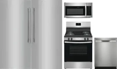 5 Piece Package Includes Refrigerator, Freezer, Range, Microwave And Dishwasher