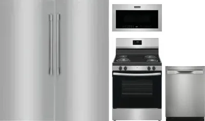 5 Piece Package Includes Refrigerator, Freezer, Range, Microwave And Dishwasher
