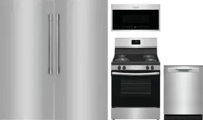5 Piece Package Includes Refrigerator, Freezer, Range, Microwave And Dishwasher