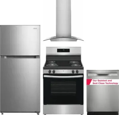 4 Piece Package Includes Refrigerator, Range, Hood And Dishwasher