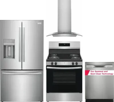 4 Piece Package Includes Refrigerator, Range, Hood And Dishwasher