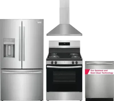 4 Piece Package Includes Refrigerator, Range, Hood And Dishwasher