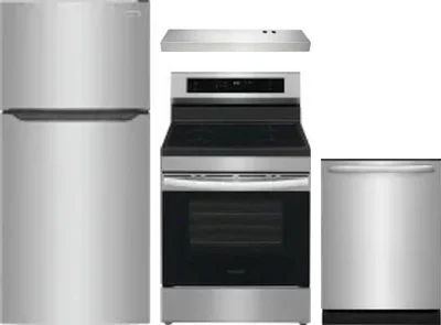 4 Piece Package Includes Refrigerator, Range, Hood And Dishwasher