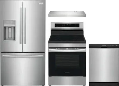 4 Piece Package Includes Refrigerator, Range, Hood And Dishwasher