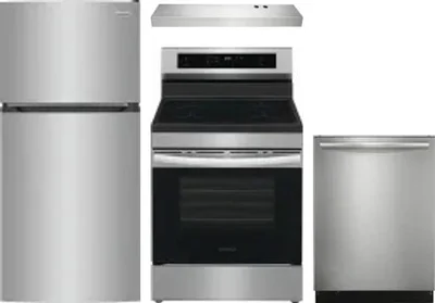 4 Piece Package Includes Refrigerator, Range, Hood And Dishwasher
