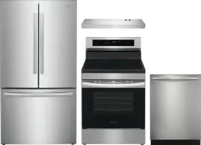 4 Piece Package Includes Refrigerator, Range, Hood And Dishwasher