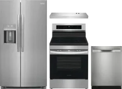 4 Piece Package Includes Refrigerator, Range, Hood And Dishwasher