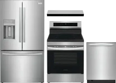 4 Piece Package Includes Refrigerator, Range, Hood And Dishwasher
