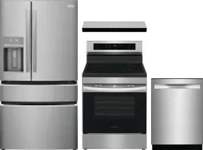 4 Piece Package Includes Refrigerator, Range, Hood And Dishwasher
