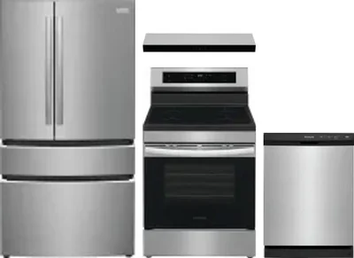 4 Piece Package Includes Refrigerator, Range, Hood And Dishwasher