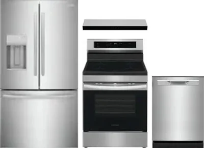 4 Piece Package Includes Refrigerator, Range, Hood And Dishwasher