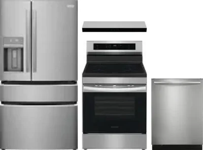 4 Piece Package Includes Refrigerator, Range, Hood And Dishwasher