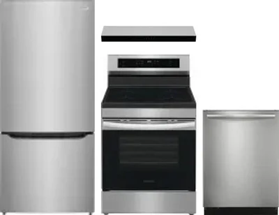 4 Piece Package Includes Refrigerator, Range, Hood And Dishwasher