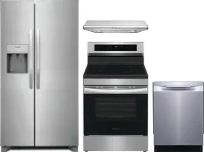 4 Piece Package Includes Refrigerator, Range, Hood And Dishwasher