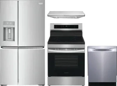 4 Piece Package Includes Refrigerator, Range, Hood And Dishwasher