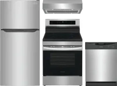 4 Piece Package Includes Refrigerator, Range, Hood And Dishwasher