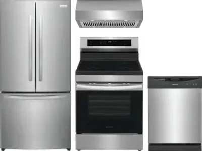 4 Piece Package Includes Refrigerator, Range, Hood And Dishwasher