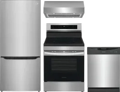 4 Piece Package Includes Refrigerator, Range, Hood And Dishwasher