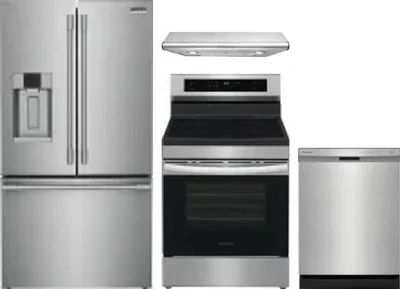 4 Piece Package Includes Refrigerator, Range, Hood And Dishwasher