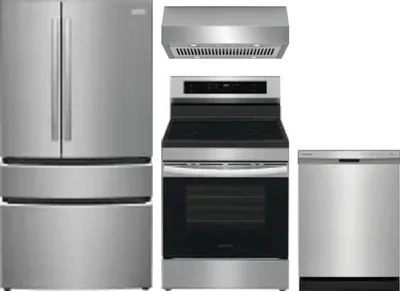 4 Piece Package Includes Refrigerator, Range, Hood And Dishwasher