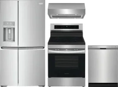 4 Piece Package Includes Refrigerator, Range, Hood And Dishwasher