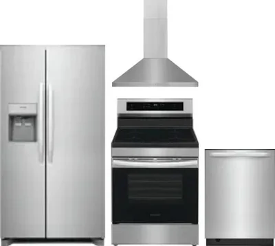 4 Piece Package Includes Refrigerator, Range, Hood And Dishwasher