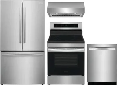 4 Piece Package Includes Refrigerator, Range, Hood And Dishwasher