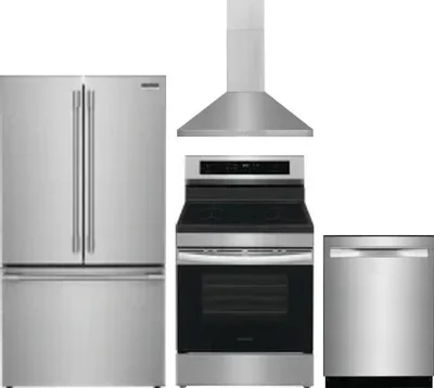 4 Piece Package Includes Refrigerator, Range, Hood And Dishwasher